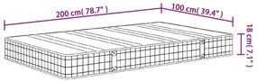 vidaXL közepes Bonnell rugós matrac 100x200 cm