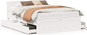 vidaXL fehér tömör fenyőfa fejtámlás ágykeret matrac nélkül 140x200 cm