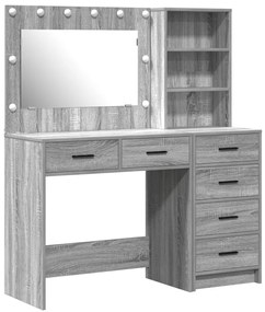 Öltözködőasztal Világosszürke 78.5 x 41 x 135 cm Faanyag