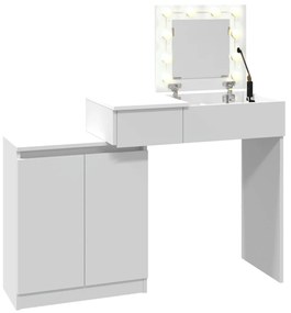 fehér LED-es fésülködőasztal 115 x 37 x 110,5 cm