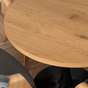 Étkezőasztal 100 cm méretben, arany tölgy/fekete színben LINO