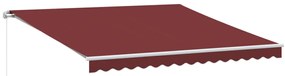 burgundi vörös kézzel kihúzható LED-es napellenző 400 x 300 cm