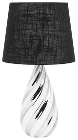 Fekete és ezüst kerámia asztali lámpa 65 cm VISELA Beliani