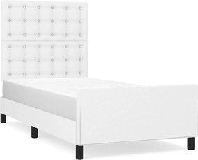 vidaXL fehér műbőr ágykeret fejtámlával 80 x 200 cm