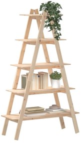 5 szintes A-alakú tömör fenyőfa polc 110 x 40 x 180,5 cm