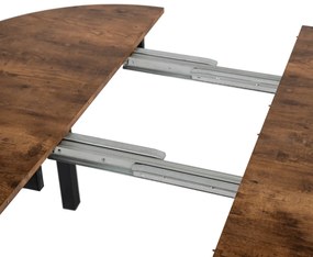 Bővíthető Étkezőasztal Rusztikus Tölgy/Fekete Színben. KANTE 102-142 cm