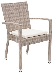 Deokork Rattan kerti fotel párna NAPOLI (szürke-bézs)