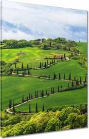 Vászonkép 60x80 Út a mezőkön át Toszkánában