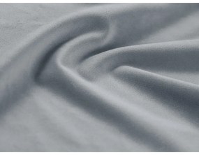 Világoskék bársony kinyitható tárolóhelyes sarokkanapé (jobb oldali-heverő résszel) Kyoto – Cosmopolitan Design