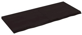 sötétbarna kezelt tömör fa fürdőszobai pult 120x50x(2-4) cm