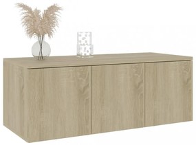 sonoma tölgy színű szerelt fa TV-szekrény 80 x 34 x 30 cm