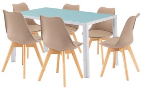 Nuvia 6+1 étkező garnitúra fehér-bézs