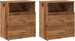 vidaXL 2 db antik fa színű szerelt fa éjjeliszekrény 50 x 32 x 60 cm