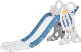 AIYAPLAY Gyermekcsúszda 18-36 hónapos gyerekeknek 157 cm hosszú, 3 csúszásmentes lépcsővel, 30 kg terhelhetőséggel, Beltéri kék és szürke | Aosom