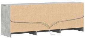 betonszürke szerelt fa TV-szekrény LED-ekkel 140 x 34 x 50 cm