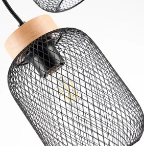 Brilagi - BASKLITE kábeles csillár 3xE27/15W/230V kaucsukfa/fekete