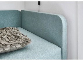 Világoskék kárpitozott egyszemélyes ágy tárolóhellyel 120x200 cm Cabana – Meise Möbel