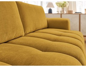 Mustársárga kinyitható-tárolóhelyes kanapé 251 cm Fuji – Bobochic Paris