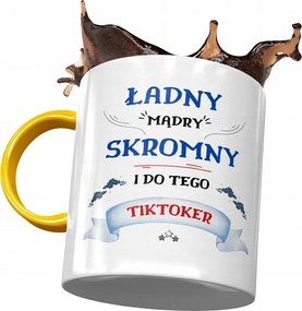 Sárga Bögre Tiktoker Szép Okos Szerény Nyomtatott Fotóval