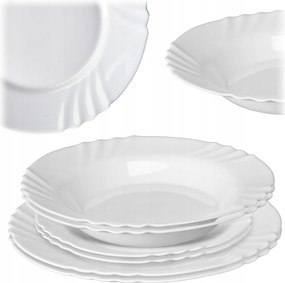 Ebédlő Szett 2 Személyes Tányér Szett Tányér Étkészlet Fehér 6db-os