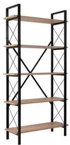 Könyvespolc Elysian - Oak, Fekete