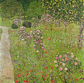 Gustav Klimt - Festmény reprodukció Orchard with roses, (40 x 40 cm)