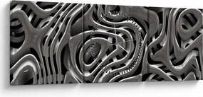 Kép - Fémes absztrakció (órával) (90x30 cm)