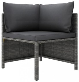 vidaXL 6 részes szürke polyrattan kerti ülőgarnitúra párnákkal