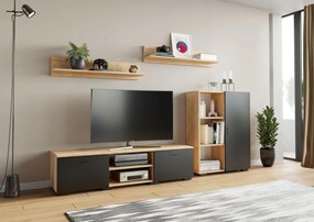 Bútorlap Chopin tölgy artisan fekete rtv komód Per