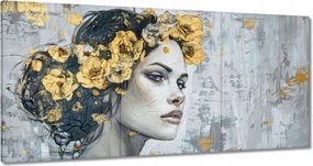 Vászonkép 120x60 Lány arany koszorúval