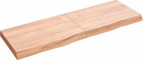vidaXL világosbarna kezelt tömör tölgyfa asztallap 120x40x(2-6) cm