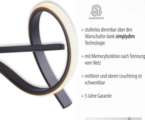 Paul Neuhaus modern függeszték curls fekete pln19033-18