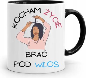 Bögre Fekete Fodrász Szeretem Az Életet Haj Alá Venni fényképes nyomtatással