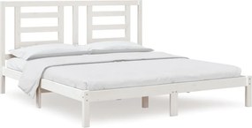 vidaXL Super King fehér tömör fa ágykeret 180 x 200 cm