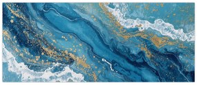 Kép - Világoskék márvány arannyal II. (120x50 cm)