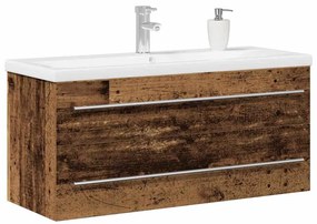 Mosdókagylós szekrény fiókkal 2 pcs Régi fa 100 x 38.5 x 48 cm