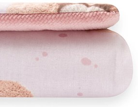 Kétoldalas együttes Velvet és pamut New Baby babakocsiba Love Teddy Bear pink