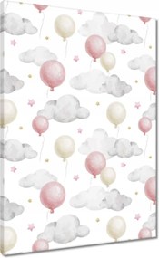 Vászonkép 50x70 Pasztell motívum rózsaszín lufikkal