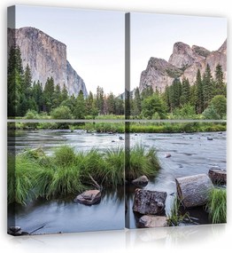 VĂĄszonkĂ©p 50x50 Hegyi tĂĄj folyĂł sziklĂĄk Yosemite termĂ©szet nyugalom erdĆ vĂz