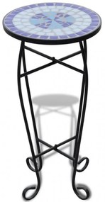 Mozaik Kávézóasztal Növénytartó Asztal Kék Fehér