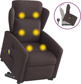 vidaXL sötétbarna szövet dönthető masszázs- és állófotel