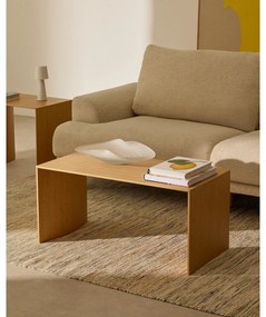 Világos natúr színű dohányzóasztal tölgyfa dekorral 45x90 cm Litto – Kave Home