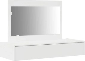 vidaXL Öltözködőasztal fiókkal tükörrel Fehér 100 x 40 x 70 cm Faanyag