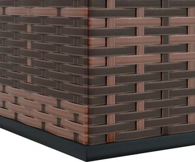 Barna Polyrattan Kerti Párnatartó Doboz 100 X 49 X 103,5 Cm