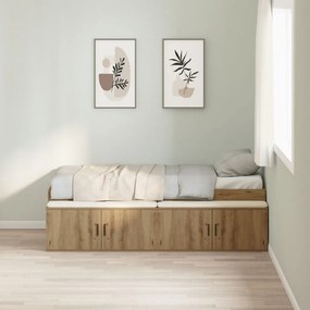 tároló ágykeret kézműves tölgy 90x200 cm