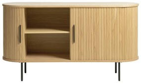 Black Friday - Natúr színű alacsony komód tölgyfa dekorral 140x76 cm Nola – Unique Furniture