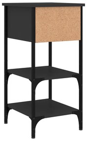 2 db fekete szerelt fa éjjeliszekrény 34x36x70 cm