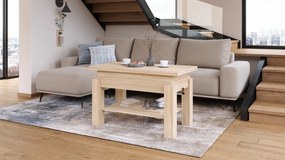 Mazzoni BRAWO Sonoma Tölgy - NYITHATÓ/MAGASÍTHATÓ DOHÁNYZÓASZTAL POLCCAL ÉTKEZŐASZTALKÉNT IS HASZNÁLHATÓ