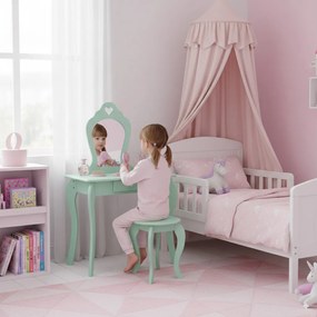 Kis fésülködőasztal tükörrel és ülőkével 65 x 39,5 x 108 cm