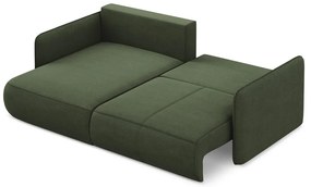 Zöld kinyitható-tárolóhelyes sarokkanapé (bal oldali) Nanea – Makamii